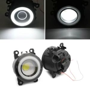 DPGKITS 2Pcs 12V White LED Fog Light With Halo Ring DRL For Subaru BRZ WRX STI Impreza Legacy Outback Forester Crosstrek Levorg