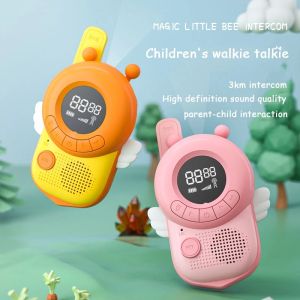 2pcs/Set Childrens Walkie Talkie Kids Mini Toys Handheld Transceiver 3KM Range UHF Radio Lanyard Interphone Talkie Walkie Baby