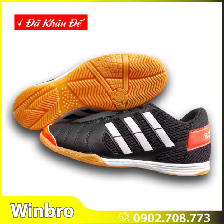 Giày Đá Bóng Winbro Đế Bằng IC Màu Đen – Giày Đá Banh Đã Khâu Đế Siêu Bền 2021