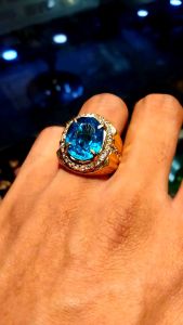 CINCIN BATU PERMATA BLUE TOPAZ LONDON HIGH QUALITY
