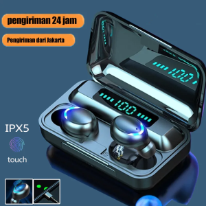 TWS F9 headset bluetooth full bass original Nirkabel Earphone Bluetooth 5.0 Earbud Tahan Air dengan Mikrofon Panggilan Telepon Tahan Air Layar Sentuh Digital LED Layar L21 i7s untuk iphone XIAOMi Samsung HUAWEI vivo dengan Mic Wireless HIFI S
