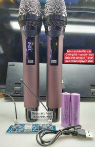 Mic loa kéo chống hú M36 - Sử dụng pin sạc 18650 - Thân Mic NHÔM