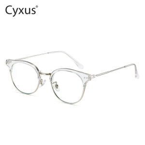 Cyxus Anti Blue Light Glasses For Women Retro Eyebrow Spectacle Frame Design TR Frame Computer Glasses Transparent PC Spectacles For Ladies Men 8019