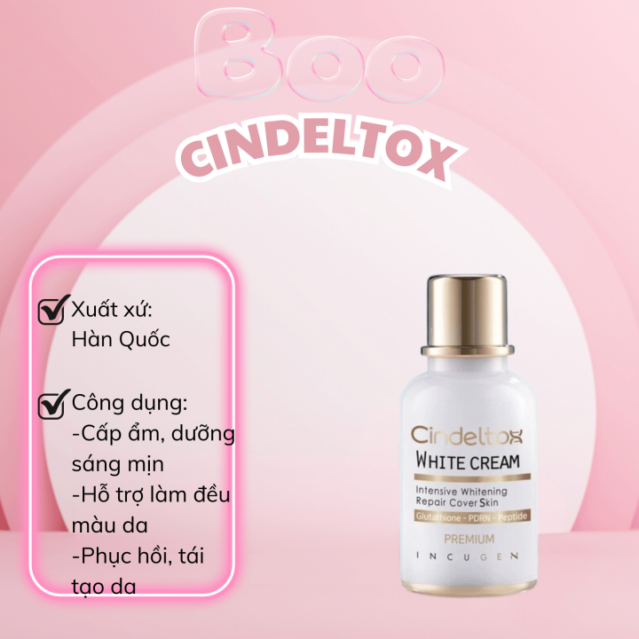 cindeltox white cream glutathione 1000ppm KEM DƯỠNG TRUYỀN TRẮNG what is reduced l taurine quantity:10mg