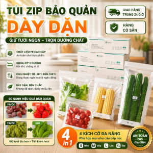 🔥【Thực Phẩm】Túi Zip Bảo Quản Dày DặnTúi Đựng Thực Phẩm Ngăn Mát Ngăn Đông Chống Rò RỉTúi Dài Hai Gân Kín Khít Nhà Bếp