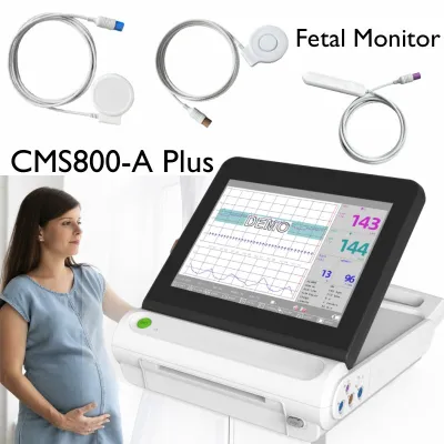 CONTEC CMS800A-Plus Portable Fetal Monitor Ctg Toco Fhr Fmov Fetal Heart Pregnancy Monitoring