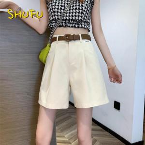 SHUFU 3114 สต็อกพร้อม โอเวอร์ไซส์ กางเกงขาสั้นสำหรับผู้หญิง กางเกงขาสั้นเอวสูง สไตล์เกาหลี ลำลอง ผ้าฝ้าย