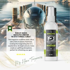 Helmet Care Spray: SKYLINE FRESH Natural Deodorizer Disinfectant Sanitizing Odor Neutralizing