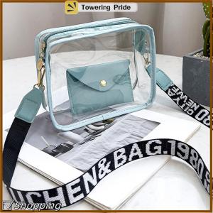 [Towering Pride] Women Transparent Bagwith PVC Clear Purse Crossbody Shoulder Bags With Removable Strap