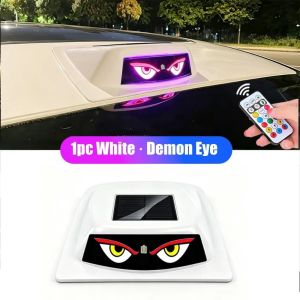 MING1996 Solar Powered Demon Eye Light Waterproof RGB Warning Flash Navigation light Universal Adhesive Mount Car Roof Decorative Cover light Car Roof