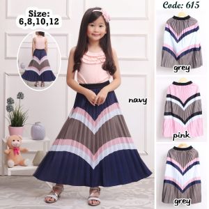 ROK KALIKA 615 ROK PLISKET ANAK PEREMPUAN PANJANG KOMBINASI BEST SELLER & GOOD QUALITY MURAH MERIAH 4 5 6 7 8 9 10 11 12