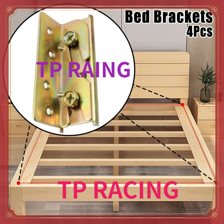 4Pcs Bed Brackets,Bed Rail Brackets,BedRail Fittings,Heavy Duty NonMortise (Screws Included