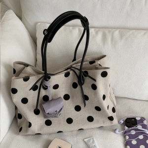 Japanese-style polka dot tote bag for women 2026 New Korean-style large-capacity tote bag a fashionable and versatile shoulder bag
