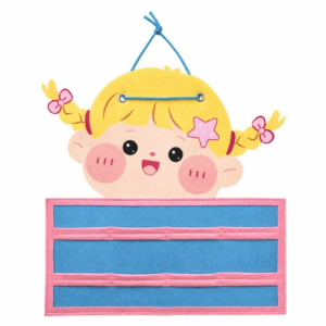 OEUVR Hanging Hair Clip Holder Kawaii Cartoon Girl Hairpins Display Stand Gift Felt Fabric Hair Accessories Organizer Girl Room
