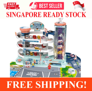 4 LEVEL GARAGE TOY SET CAR VEHICLE BUILDING PARKING LOT RACE TRACKS WITH 10 PCS DIECAST METAL CARS DURABLE GARAGE PLAYSET FOR BOYS KIDS TODDLER
