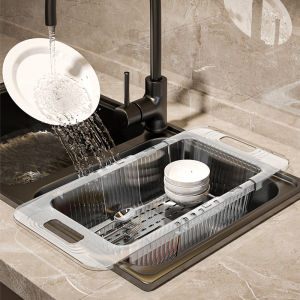 Kitchen retractable drain rack Sink Sink Dishwasher Shelf Storage Dish Rack Sink Dishes Water Filter Basket Retractable Drain Basket Fruit Wash Basket Dish Drain Vegetable and Fruit Basket Kitchen Storage Retractable Dish Drainer Holder Kitchen Sink