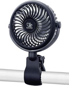 liuliuby Baby Stroller Fan with Clip    Clip On Fan for Baby Car Seat    Portable & Rechargeable with Durable Clamp    Stroller Accessories    Small Cooling USB Chargeable Battery (Jet Black)