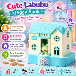 [MSIA SHIP] NOVELTY Cute Cartoons In The House Coins Piggy Bank Lights Sounds Kids Birthday Gift Girl Boy Money Savings Box Children Christmas Present Labubu Capybara Pokemon Toys Early Childhood Education Tabung Duit Syiling Kanak Budak Mainan 扑满 存钱罐