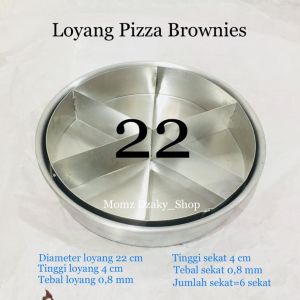 Loyang Sekat Pizza Brownies Bulat 22 Cm / Loyang Pizza Brownies / Loyang Sekat / Sekat Loyang / Loyang Bulat / Loyang Kue / Cetakan Kue / bisa cod / Loyang