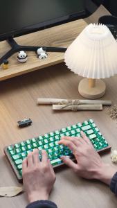 FCWomier WD75 V2 Fuji Mountain 75% Keyboard with QMK/VIA Wood Gaming Keyboard Tri-Mode Wireless Mechanical Custom Key Board RGB Hot Swappable