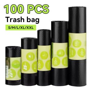 10Roll Trash bag Garbage bag Black (Small/Medium/Large/XL/XXL) Bathroom Bedroom Kitchen Office Trash Bags