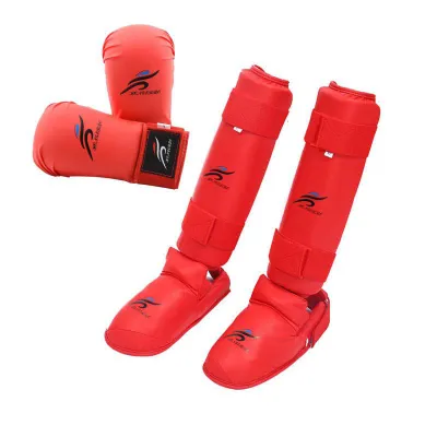 【GK BOXING】 Karate Sparring Gear Set Leg H Protector Shin Guard Palm Boxing Gloves So Shoes Training
