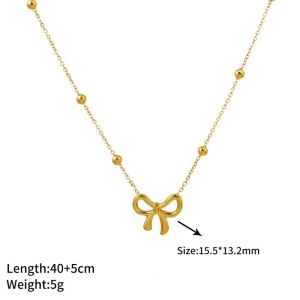 Bow Pendant Necklace Women Gold Ribbon Chain Ear Stud Bracelet Hypoallergenic Jewelry Gift
