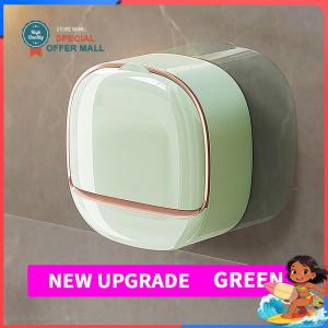 【Special Offer】Soap Dish with Lid Wall Mounted No Drill Adhesive Soap Holder Drain Leak Proof for Bathroom Kitchen Shower Heavy Duty Rustproof Stainless Steel Strong Adhesive Waterproof Modern Home Organizer