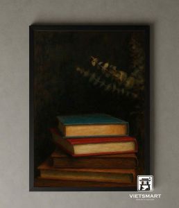 Tranh Nghệ thuật "Sách" VIETSMART ART - Sơn dầu 45 x 60cm