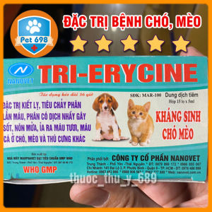 Hộp 5ml x 15 lọ Try-erycine phòng chữa bệnh đường ruột chó mèo thú cảnh PET-698