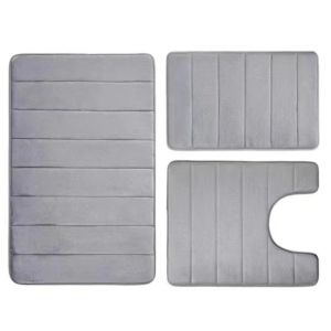 LIANG 3pcs/Set Absorbent Bath Mat Set Non-slip Soft Bathroom Rug Thick Non Slip Shower Toilet Mats Bathroom