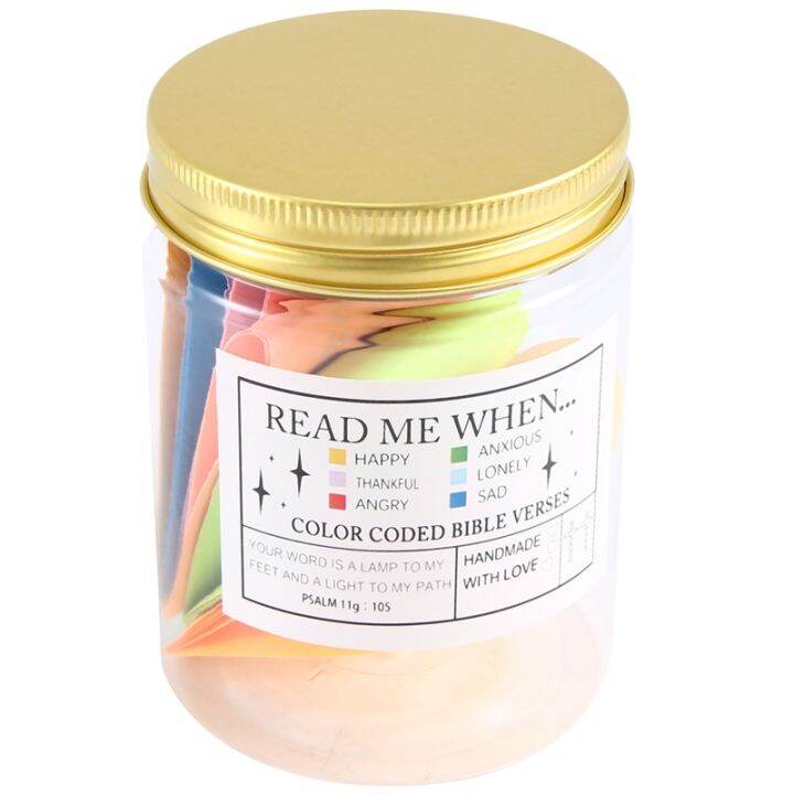 1 PCS Bible Verses Scripture Jar Color Coded Cards for Reading in ...