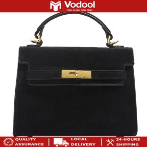 Womens Solid Color Faux Suede Crossbody Bag with Stylish Look for Work and Travel