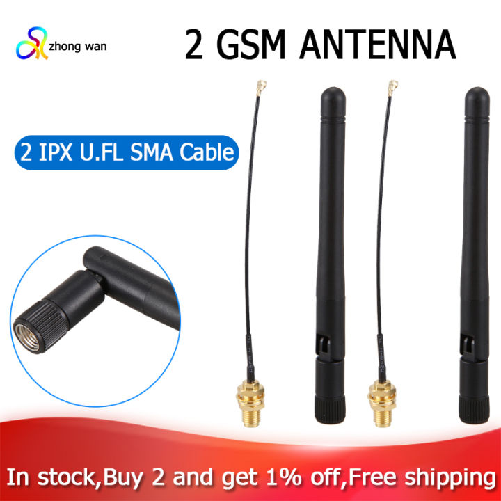 Antenna 433Mhz 3Dbi Jopto - Alto Guadagno Per WiFi Hotspot, Connettore RP-SMA Femmina Con Cavo U.FL A RP-SMA Maschio