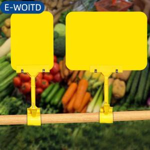 E-WOITD 1 cái giá trái cây tag hàng hóa hiển thị chịu mài mòn dấu hiệu chủ clip quảng cáo thực phẩm PVC không thấm nước bảng trắng Clip
