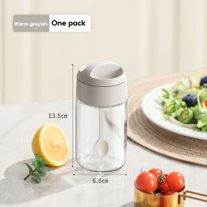 Yoice Kitchen Seasoning Jar Box 250ML Glass Salt Bottle Seasoning Bottle With Spoon Sealed Condiments Container Spice Jar