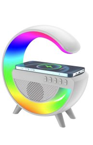 4 in 1RGB wireless speaker bluetooth wireless charger Clock Multi Functional nightlight Bluetooth Speaker Portable Cordless Charging BT Speaker