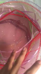 WH 25pcs/set 26cm Round Organza Bag with Sequins Wedding Candy Packaging Bags Yarn Gauze Pouch Drawstring Jewelry Gift Bag Party Supplies