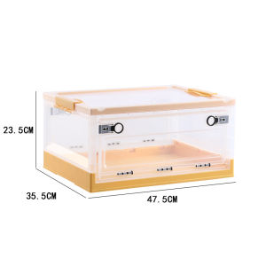 Heighten Plastic foldable stackable Organizer two side door open Extra big storage box faster delivery / Rainbow