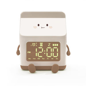 Cartoon Creative Milk Box Alarm Clock Multifunctional Student Dedicated Electronic Alarm Clock Childrens Student Bedroom Alarm Clock