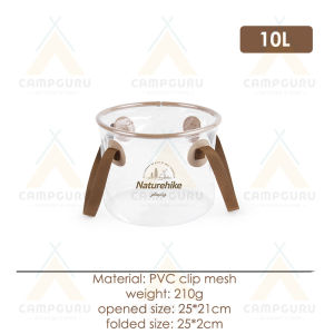 Naturehike 10L/20L PVC Transparent Water Bucket NH20SJ040 Foldable Camping Outdoor Fishing Storage Pail Beach