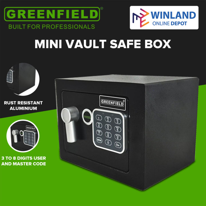 Greenfield by Winland Rust Resistant Aluminium Mini vault safe box for money Safe Mini 17-09-00170