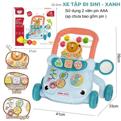 Xe Đẩy Tập Đi Đa Năng Sư Tử Cho Bé 5IN1 Đồ Chơi Xe Tập Đi Có Nhạc Chống Lật Chống Trượt Chống Vòng Kiềng Cho Bé