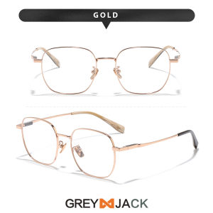 Grey Jack Kacamata Frame Titanium Model Kotak Fashion Pria Wanita Bisa Minus Ringan Kokoh Style Bisnis 61009