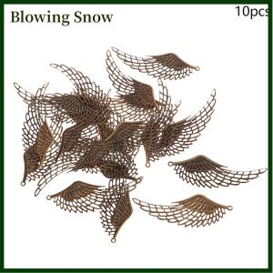 Blowing 10Pcs Color Bronze Filigree Wraps Angel Wings Pendant Metal Crafts For DIY Headwear Jewelry Making Accessories