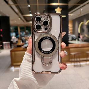 Magnetic Stand for iPhone 13 14 15 16 Pro Max Case Compatible with MagSafe Military Protective Mobile Phone Case Magnetic Force 360° Rotating Holder Case for iPhone