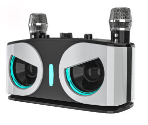 NEWMSNR Bluetooth Speaker dengan Dual Mic Wireless Bluetooth mikrofon Karaoke Speaker 9D Stereo Bass Amplifier parti RGB LED Light Portable Home KTV Speaker bunyi