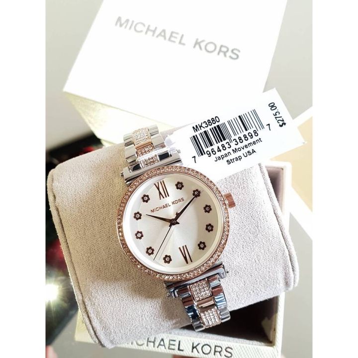 Michael Kors MK3880 36mm Sofie Crystal Bezel Gold White Dial with 1 year warranty for mechanism Lazada PH