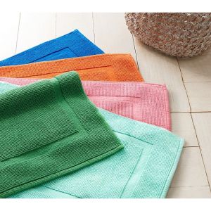 Stepshop Ready Stock*Non Slip Floor Mat Bedroom towel mat Bathroom 30x80cm 300gms bath mat white/purple
