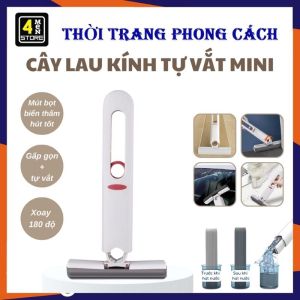 Cây Lau Nhà Thông Minh Tự Vắt Đa Chức Năng - Cây Lau Bàn Bếp Tự Vắt Mini 25cm Bọt Biển Siêu Thấm Hút Đa Năng Gập Gọn Cây Gạt Nước Nhà Tắm Tiện Lợi - Chổi Lau Bàn Bếp Mini Lau Phòng Tắm Kính Xe Hơi
